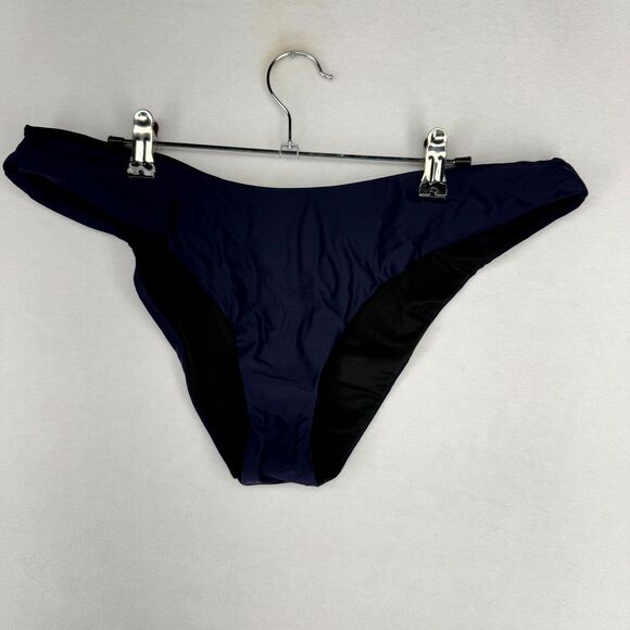 J.Crew Curved Waist Cheeky Bikini Bottom‎ in Navy Blue Ladies Size XL NEW - Picture 1 of 9